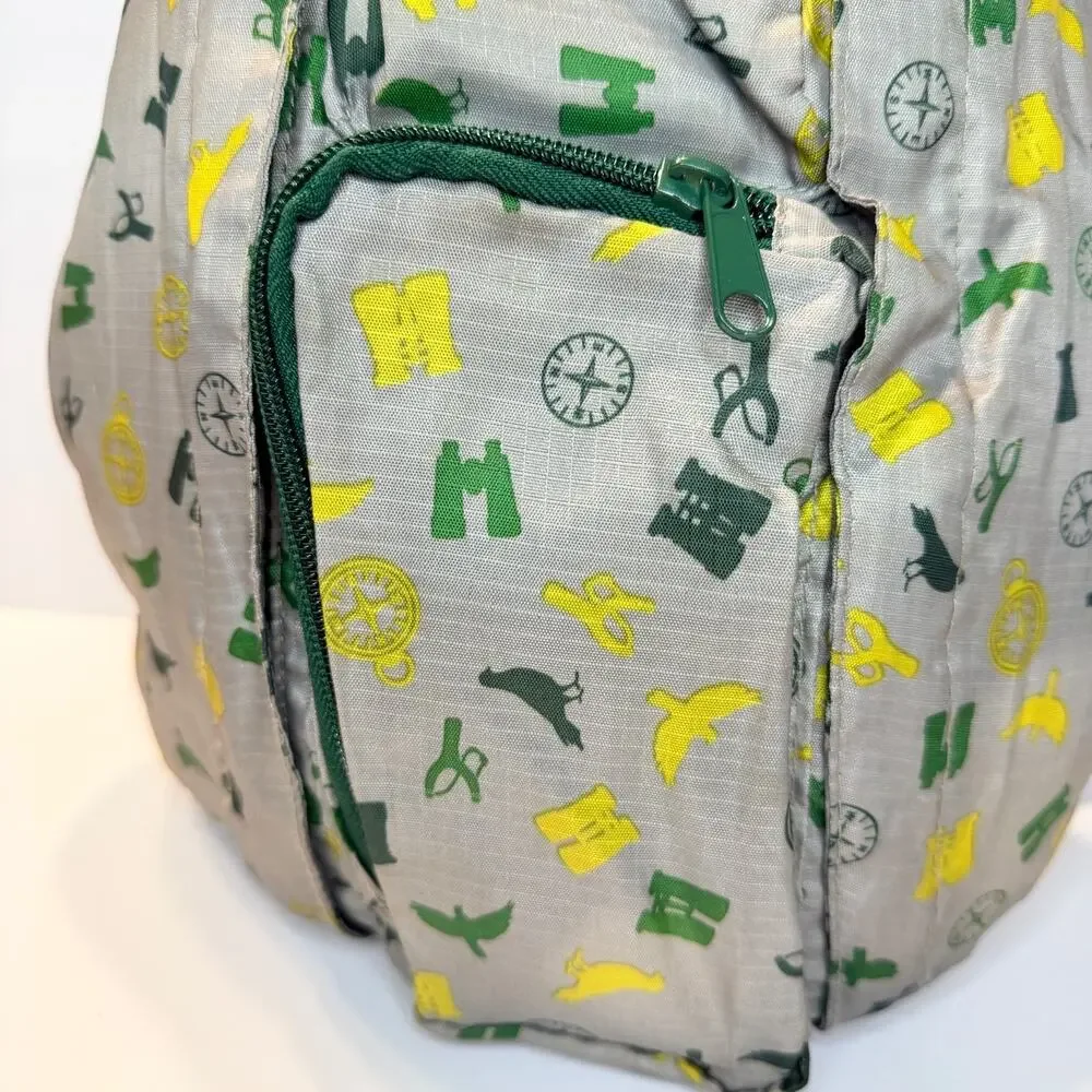 KAVU Rope Sling Crossbody Backpack Gray Bird Compass Outdoors Print